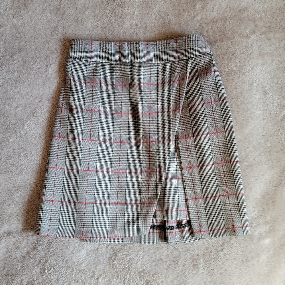 plaid skirt with slit